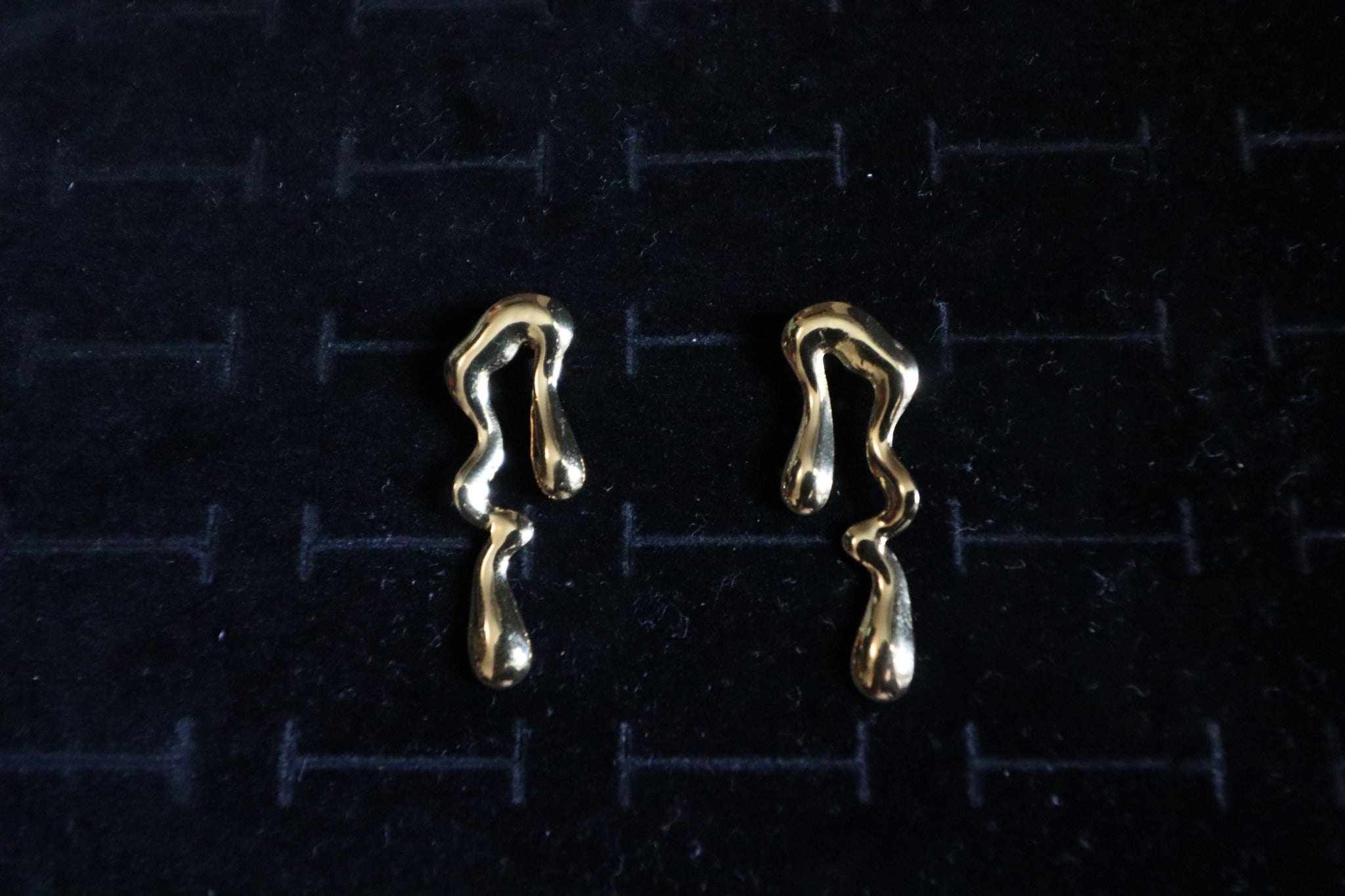 Gold Melt Stud Earrings