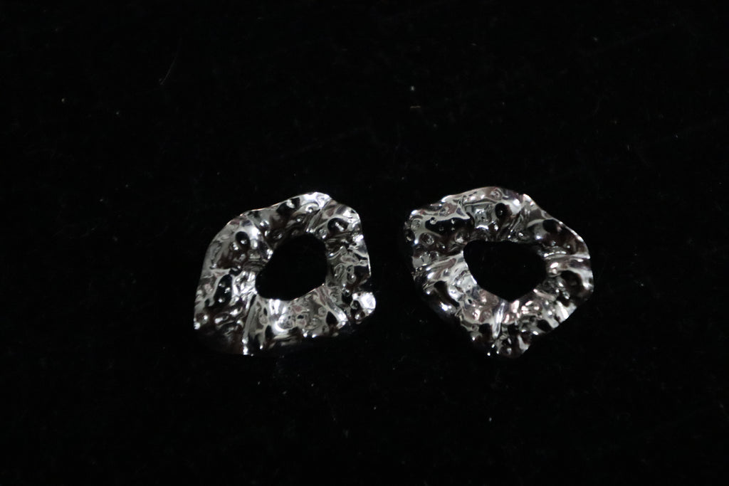 Molten Hoop Stud Earrings