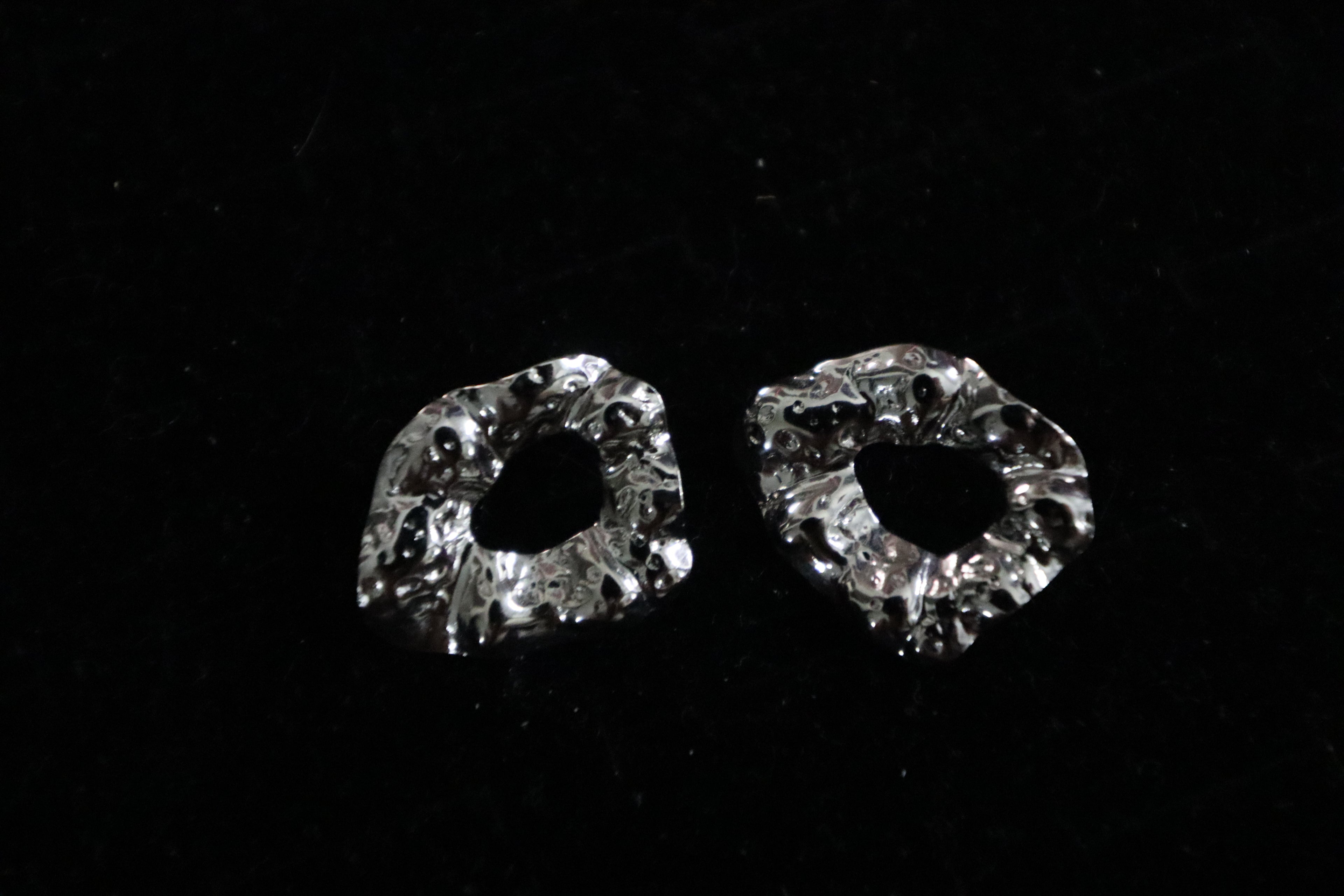 Molten Hoop Stud Earrings