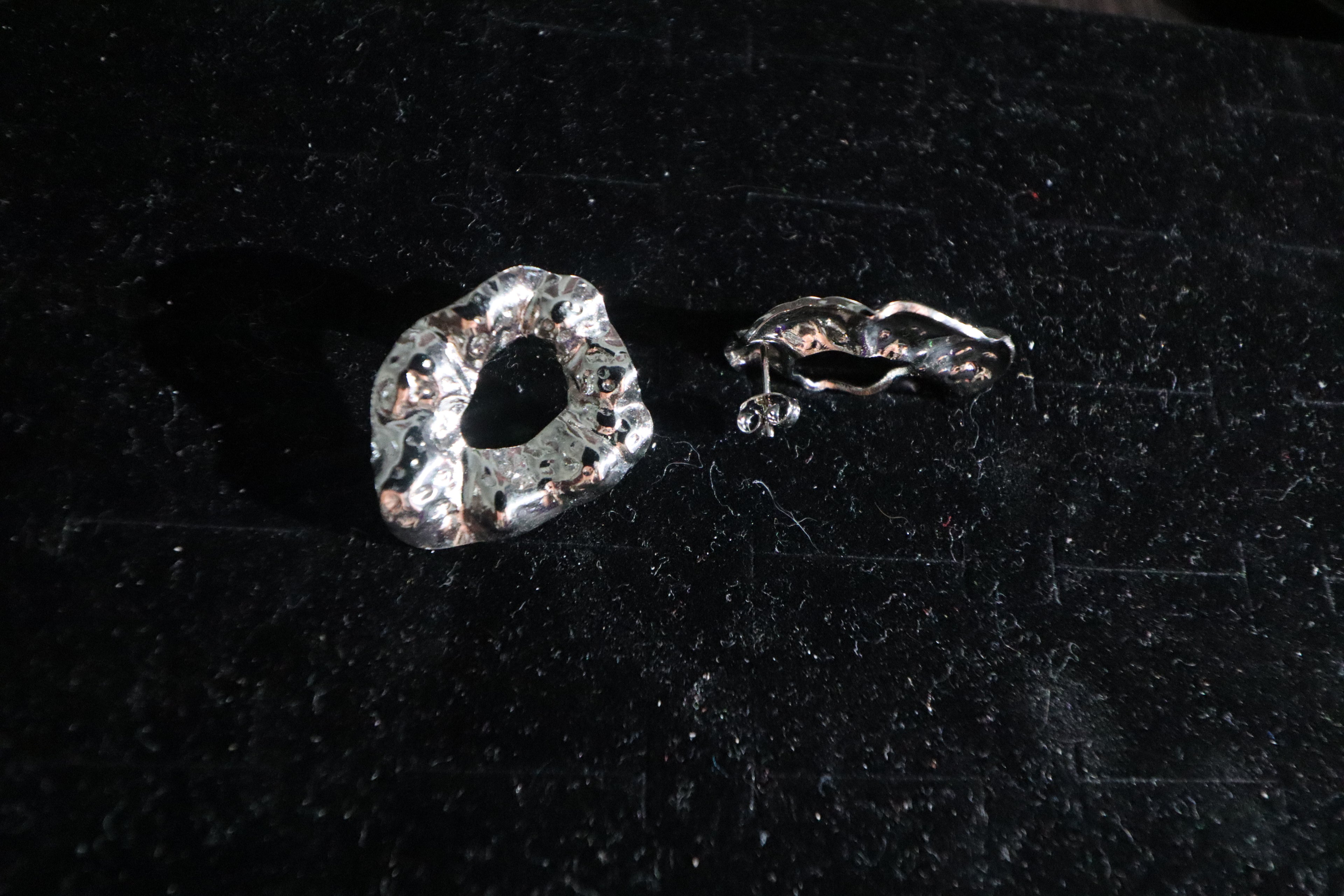 Molten Hoop Stud Earrings