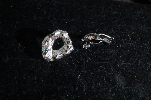 Molten Hoop Stud Earrings