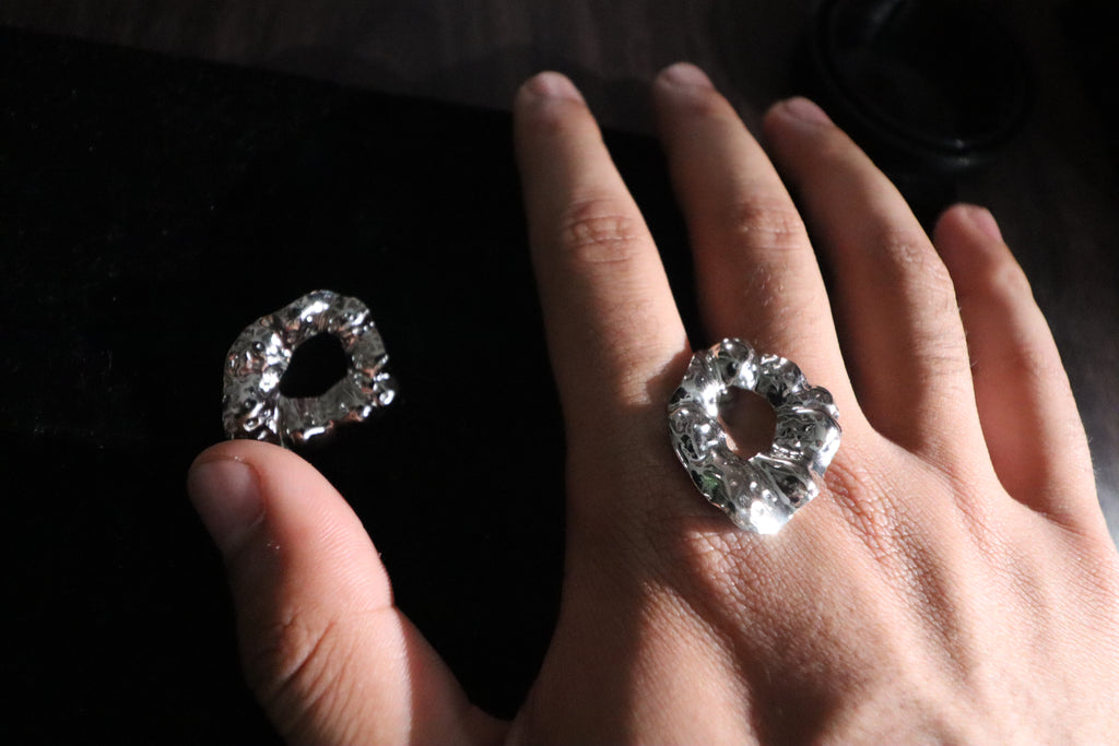 Molten Hoop Stud Earrings